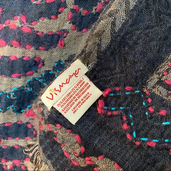 Cotton wool blend pashmina shawl. Reversible. - Picture 4 of 6